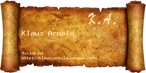 Klauz Arnold névjegykártya